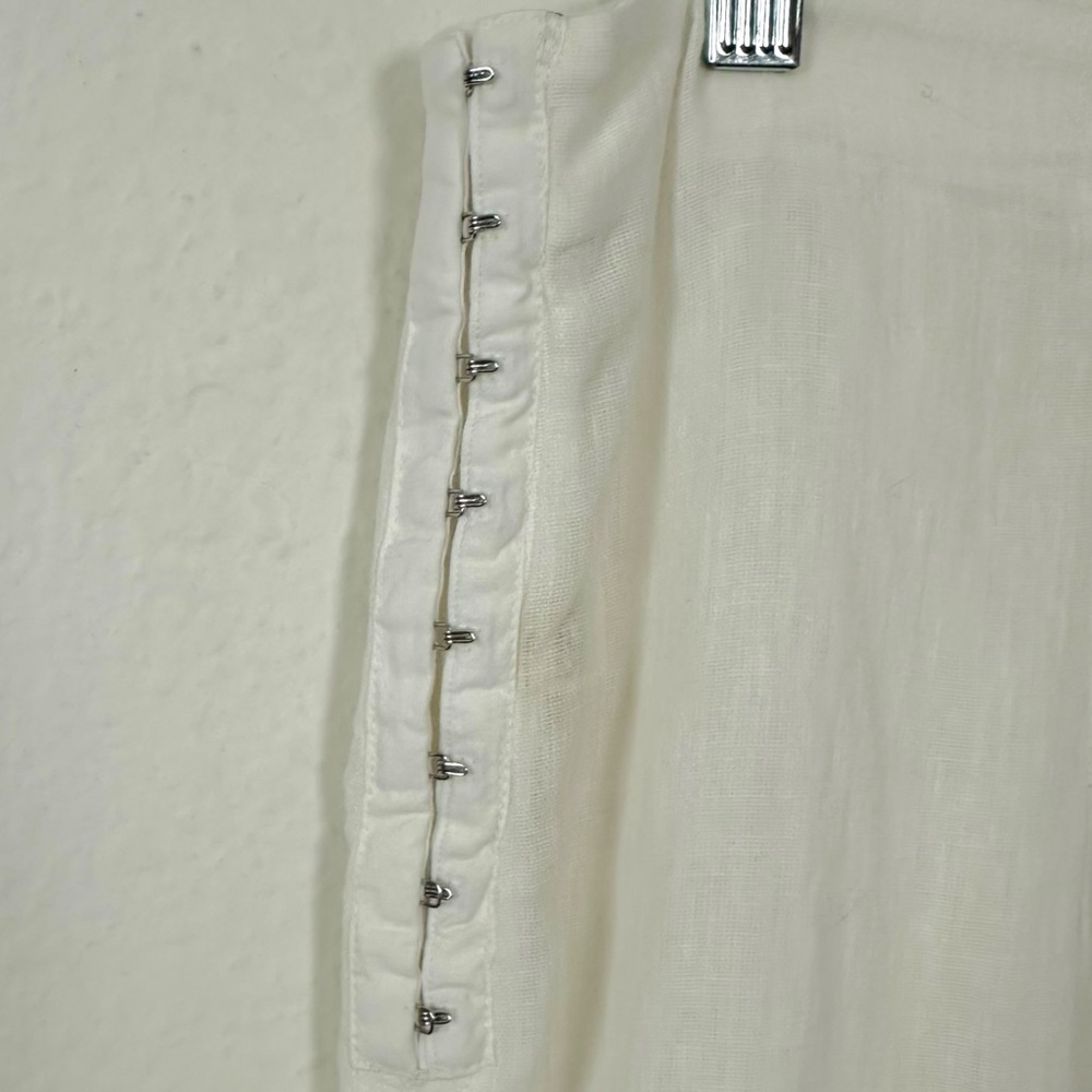 Free People Ethereal Dainty Sheer Linen Midi Skirt White Large NWT Beach Summer - Picture 6 of 11